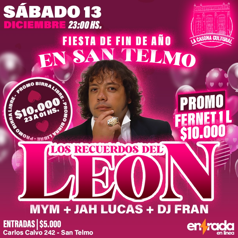 LOS RECUERDOS DEL LEON | FIESTA DE FIN DE AÑO - SAN TELMO 13/12
